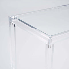 Modern Clear Acrylic Desk with Tempered Glass Top
