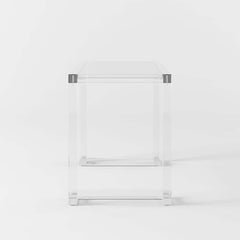 Modern Clear Acrylic Desk with Tempered Glass Top