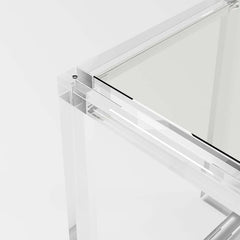 Modern Clear Acrylic Desk with Tempered Glass Top