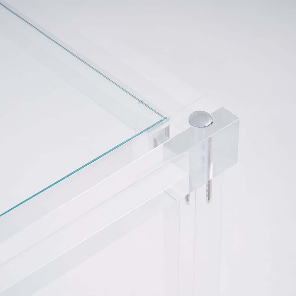 Modern Clear Acrylic Desk with Tempered Glass Top