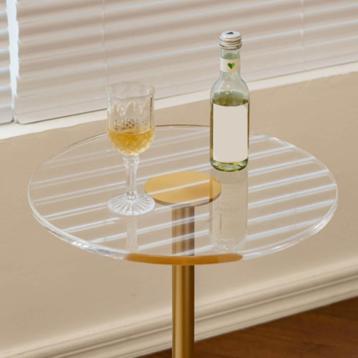 Modern Clear Acrylic End Table with Cylindrical or Dome Base