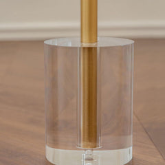 Modern Clear Acrylic End Table with Cylindrical or Dome Base