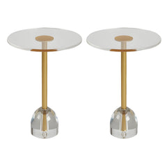 Modern Clear Acrylic End Table with Cylindrical or Dome Base