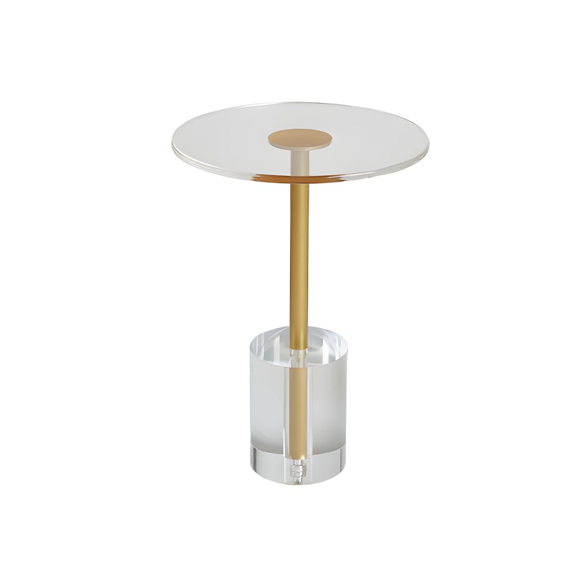 Modern Clear Acrylic End Table with Cylindrical or Dome Base