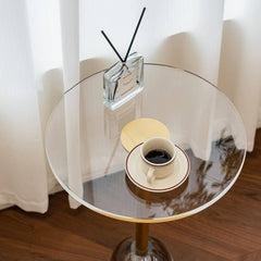 Modern Clear Acrylic End Table with Cylindrical or Dome Base