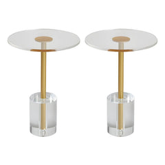 Modern Clear Acrylic End Table with Cylindrical or Dome Base