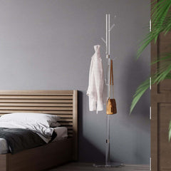 Modern Clear Acrylic Freestanding Coat Rack with 8 Hooks