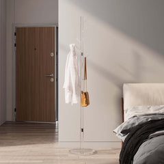 Modern Clear Acrylic Freestanding Coat Rack with 8 Hooks