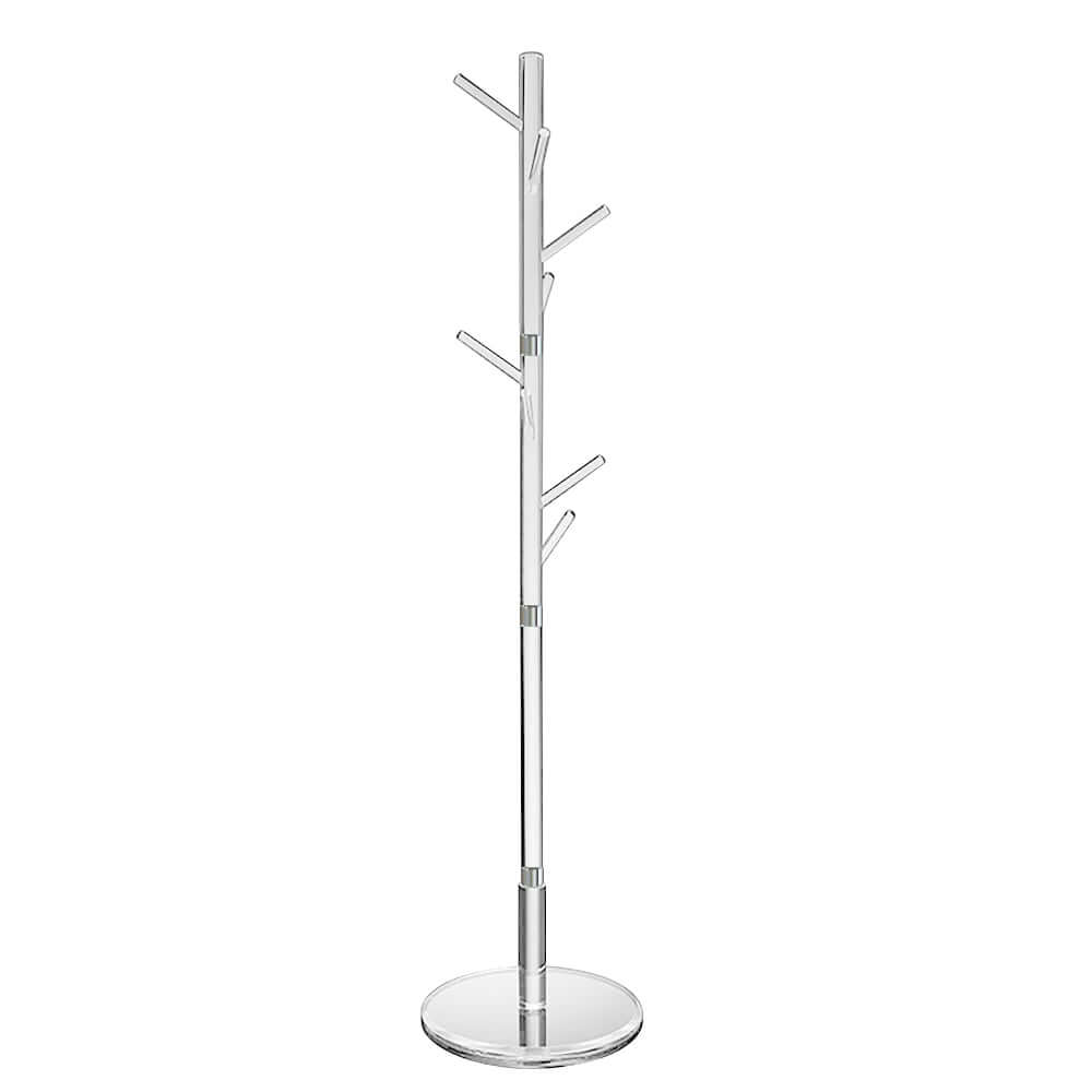 Modern Clear Acrylic Freestanding Coat Rack with 8 Hooks