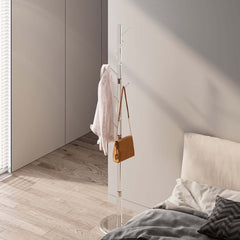 Modern Clear Acrylic Freestanding Coat Rack with 8 Hooks