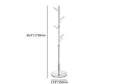 Modern Clear Acrylic Freestanding Coat Rack with 8 Hooks Dimensions