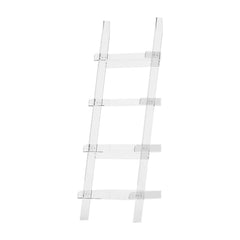 Modern Clear Acrylic Ladder Bookshelf - 4 Open Shelves, Minimalist Design