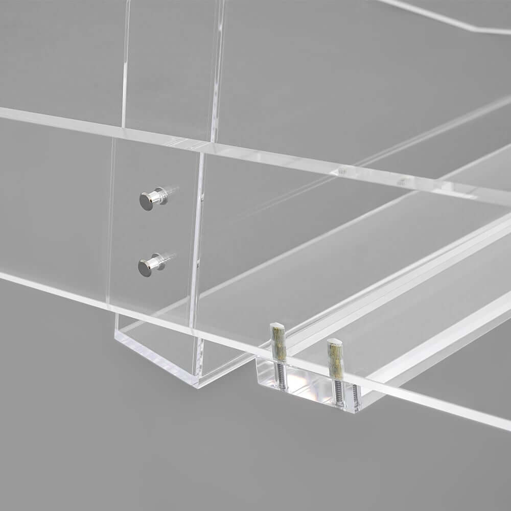 Modern Clear Acrylic Ladder Bookshelf - 4 Open Shelves, Minimalist Design