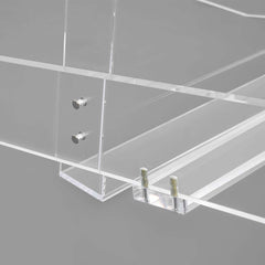 Modern Clear Acrylic Ladder Bookshelf - 4 Open Shelves, Minimalist Design