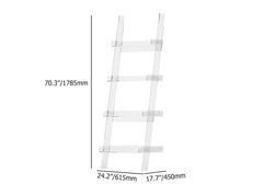 Modern Clear Acrylic Ladder Bookshelf - 4 Open Shelves, Minimalist Design Dimensions