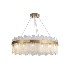 Modern Clear Glass Chandelier with 10 Lights and Adjustable Height