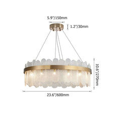 Modern Clear Glass Chandelier with 10 Lights and Adjustable Height Dimensions