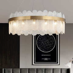 Modern Clear Glass Chandelier with 10 Lights and Adjustable Height Main Product Image