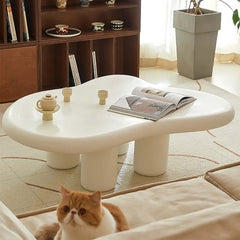 Modern Cloud-Shaped Coffee Table, Engineered Wood, White