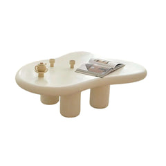 Modern Cloud-Shaped Coffee Table, Engineered Wood, White