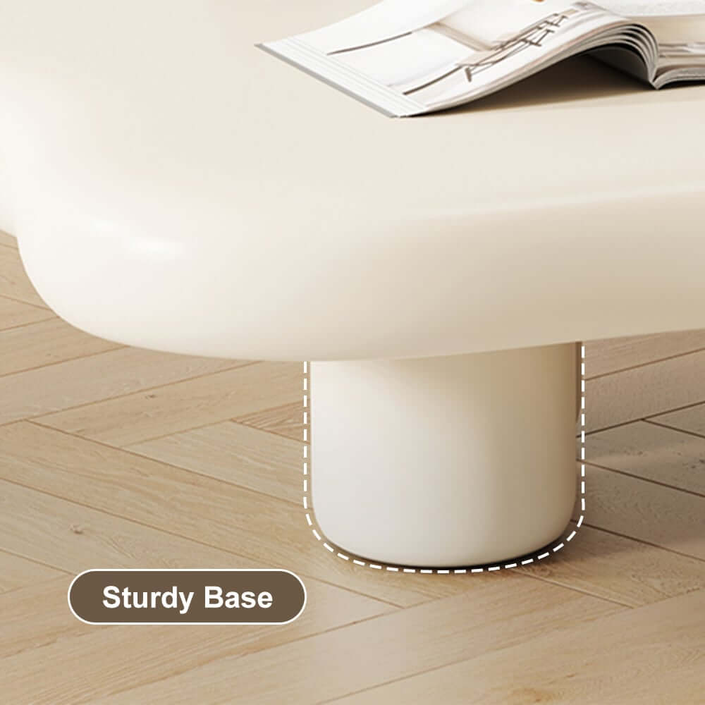 Modern Cloud-Shaped Coffee Table, Engineered Wood, White