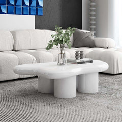 Modern Cloud-Shaped Coffee Table, Engineered Wood, White