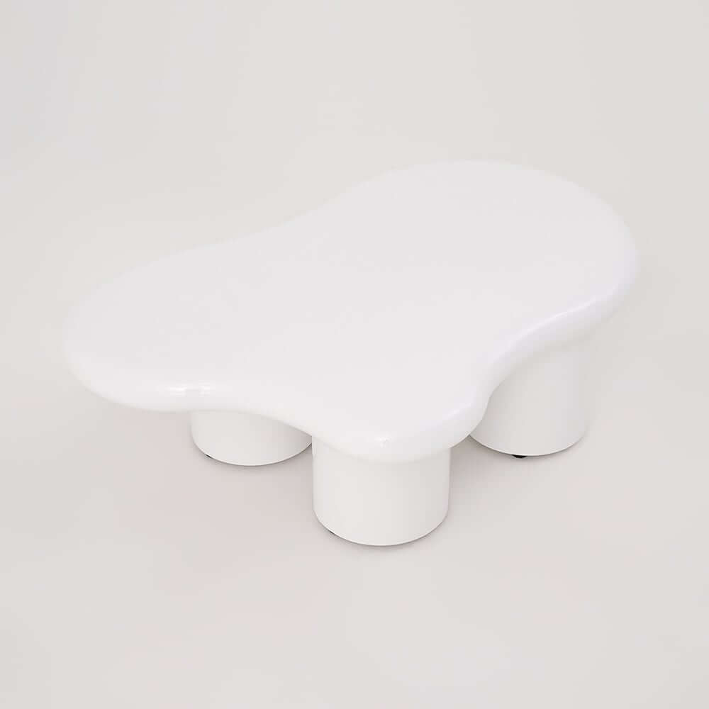 Modern Cloud-Shaped Coffee Table, Engineered Wood, White