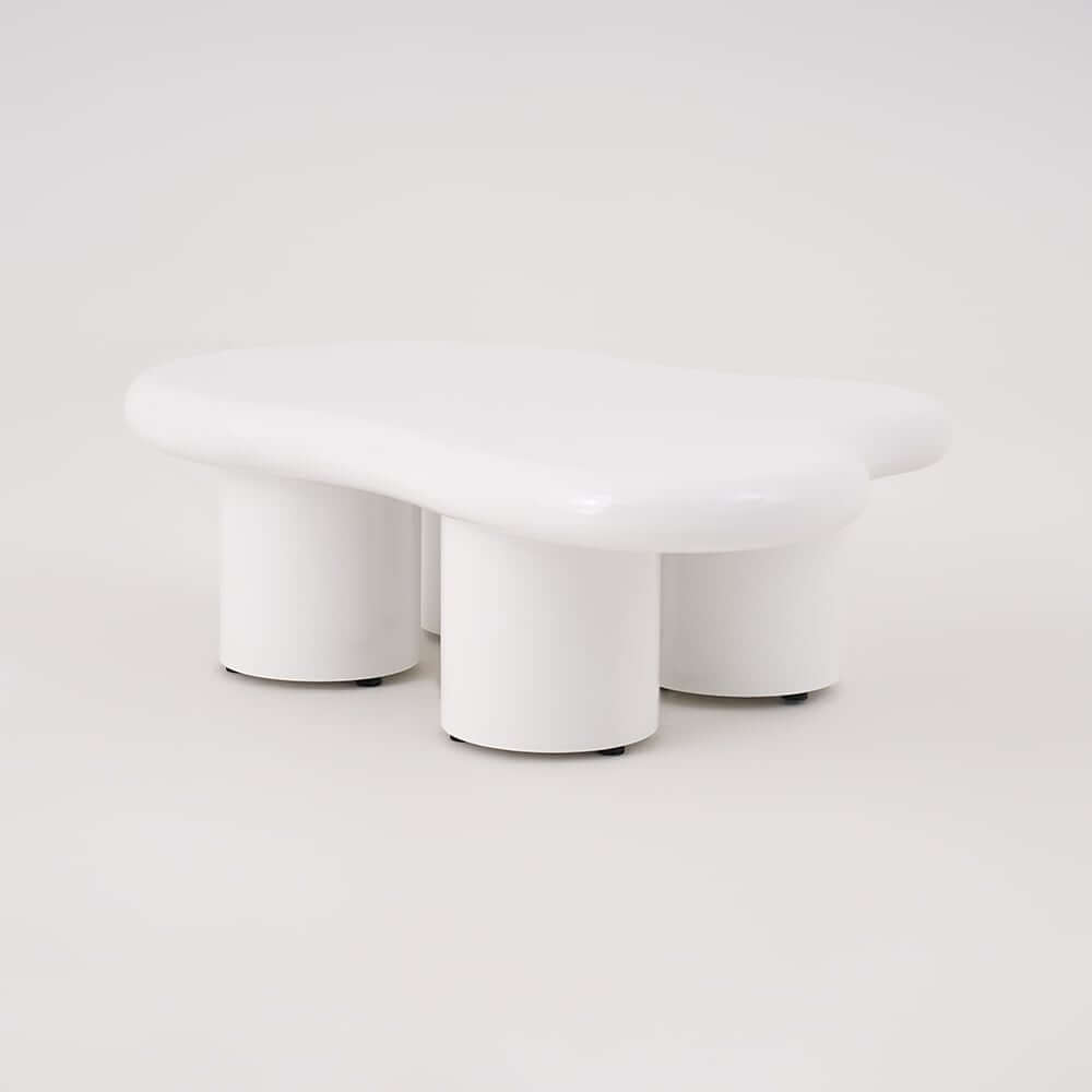 Modern Cloud-Shaped Coffee Table, Engineered Wood, White