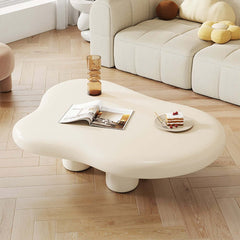 Modern Cloud-Shaped Coffee Table, Engineered Wood, White