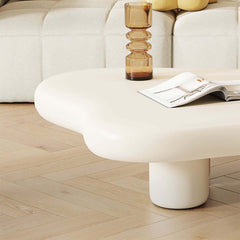 Modern Cloud-Shaped Coffee Table, Engineered Wood, White