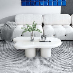 Modern Cloud-Shaped Coffee Table, Engineered Wood, White