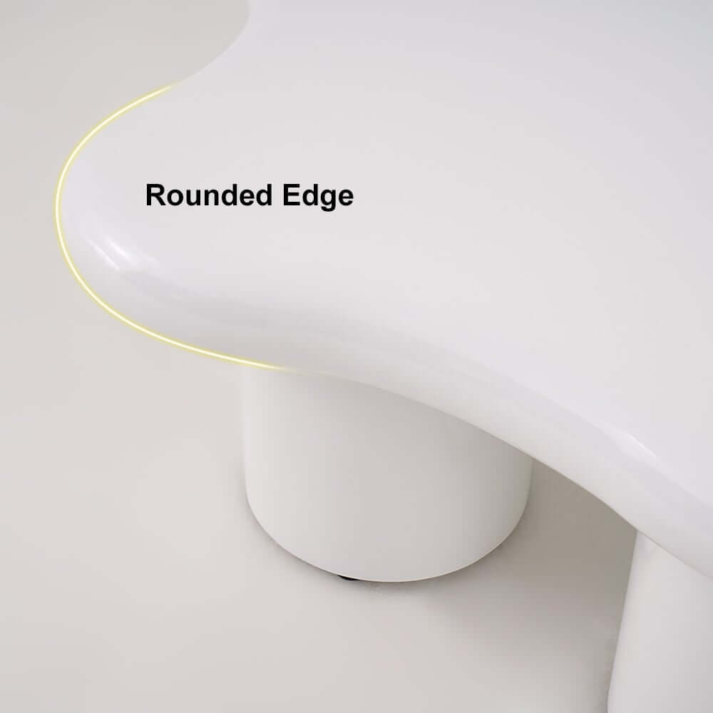 Modern Cloud-Shaped Coffee Table, Engineered Wood, White