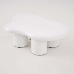 Modern Cloud-Shaped Coffee Table, Engineered Wood, White