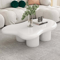 Modern Cloud-Shaped Coffee Table, Engineered Wood, White Main Product Image