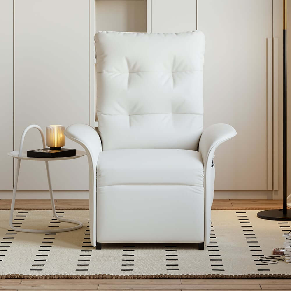 Modern Convertible Chair With Rolled Arms And Side Storage