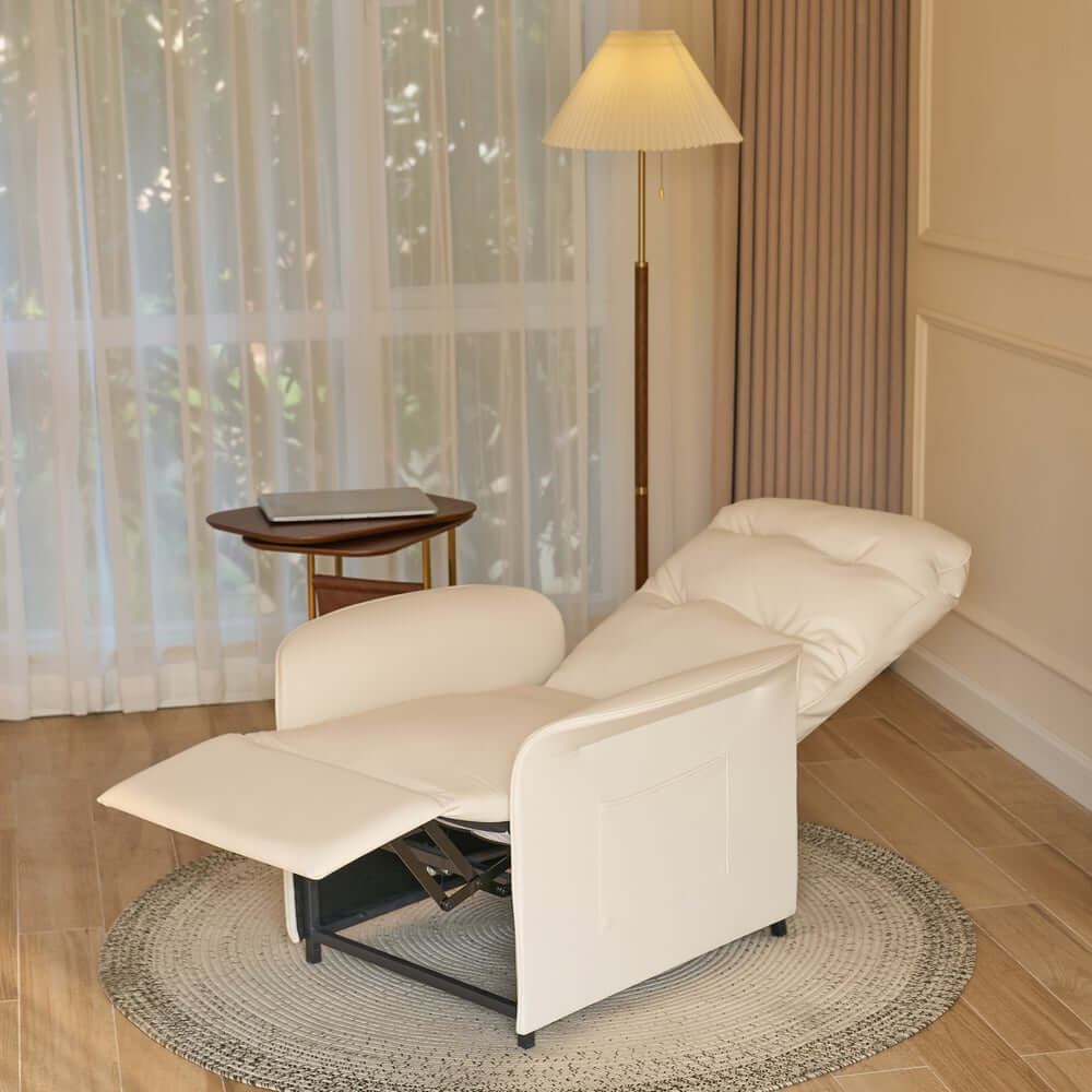 Modern Convertible Chair With Rolled Arms And Side Storage