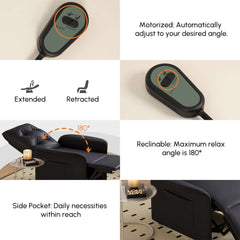 Modern Convertible Chair With Rolled Arms And Side Storage