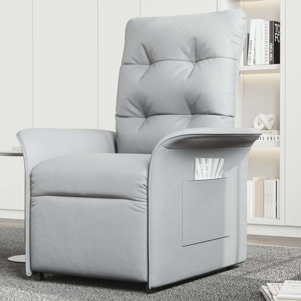 Modern Convertible Chair With Rolled Arms And Side Storage