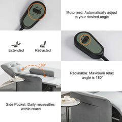 Modern Convertible Chair With Rolled Arms And Side Storage