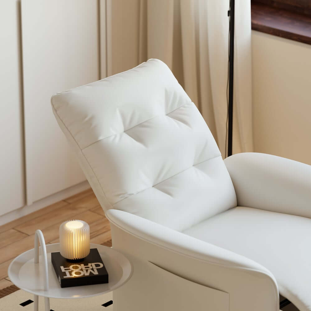 Modern Convertible Chair With Rolled Arms And Side Storage