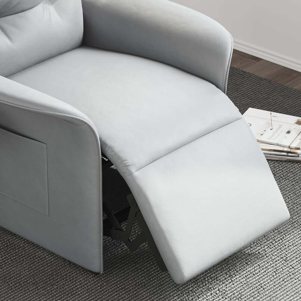 Modern Convertible Chair With Rolled Arms And Side Storage