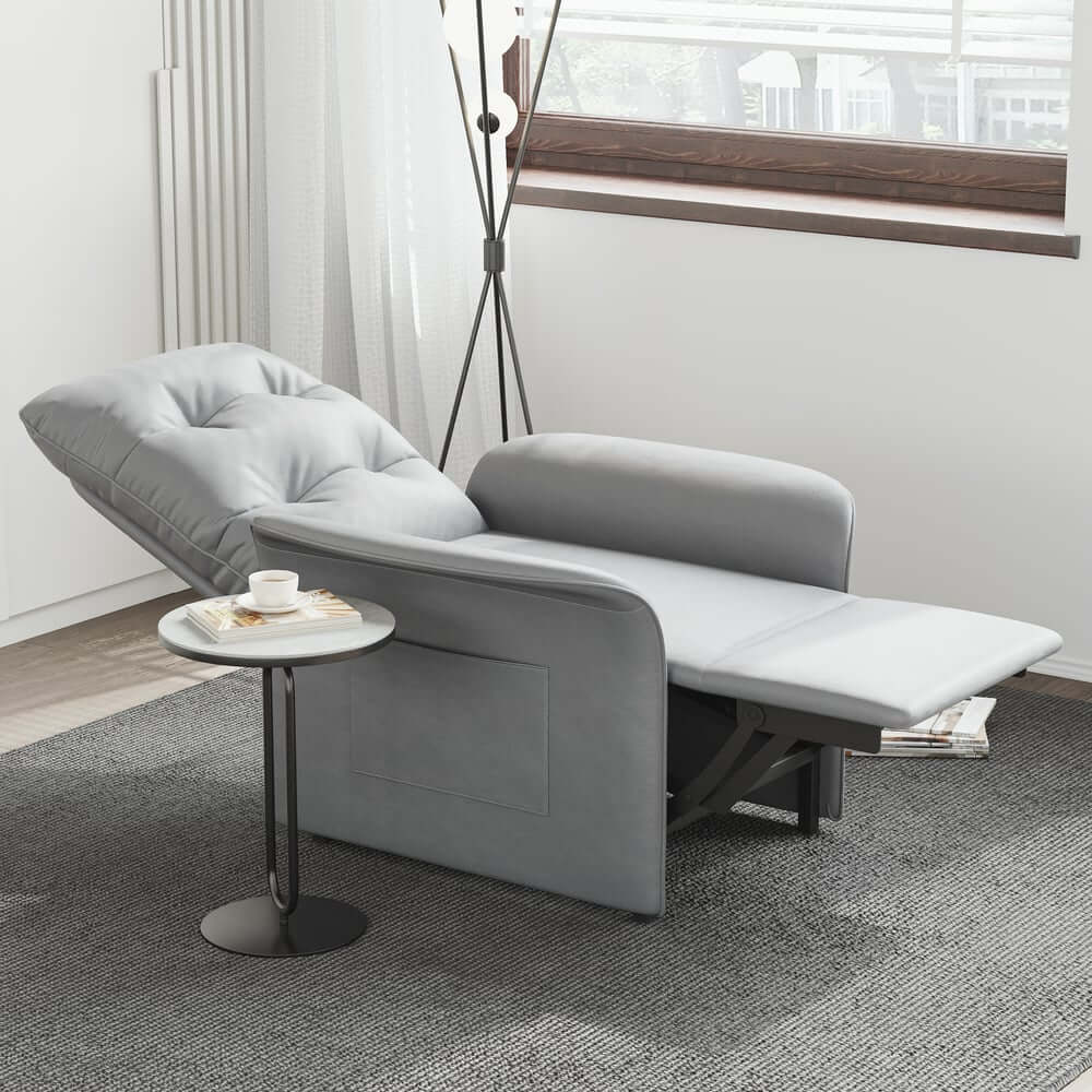 Modern Convertible Chair With Rolled Arms And Side Storage