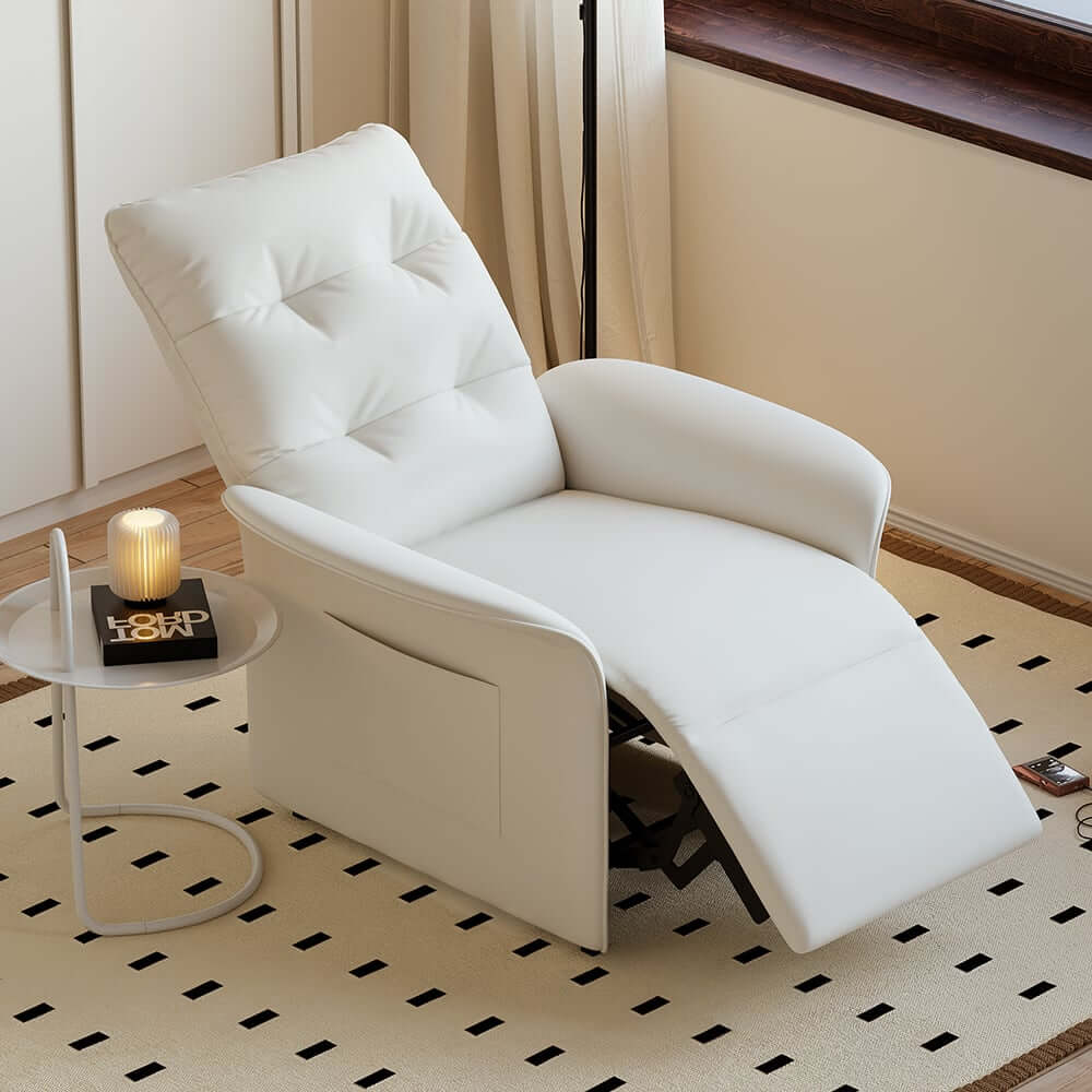 Modern Convertible Chair With Rolled Arms And Side Storage