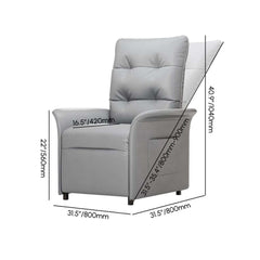Modern Convertible Chair With Rolled Arms And Side Storage Dimensions