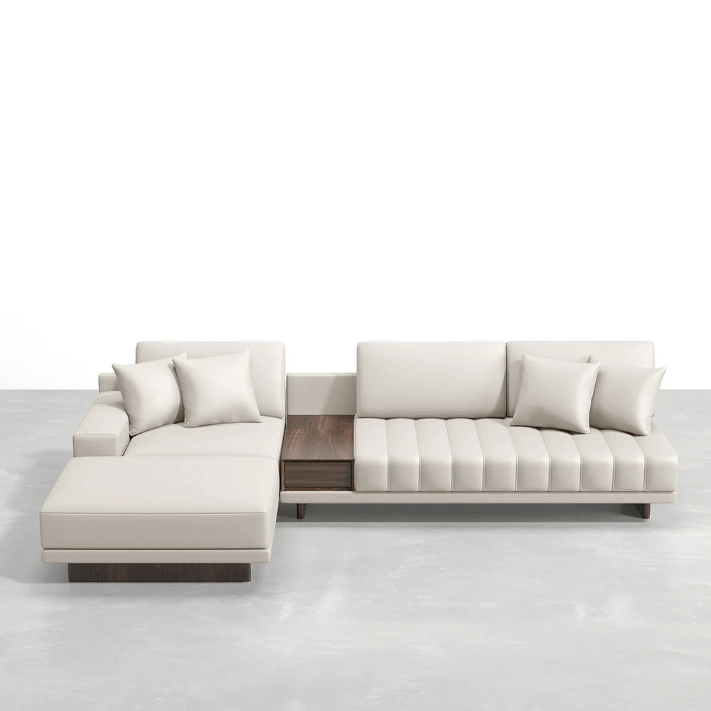 Modern Corner Sectional Sofa Set with Ottoman & Coffee Table