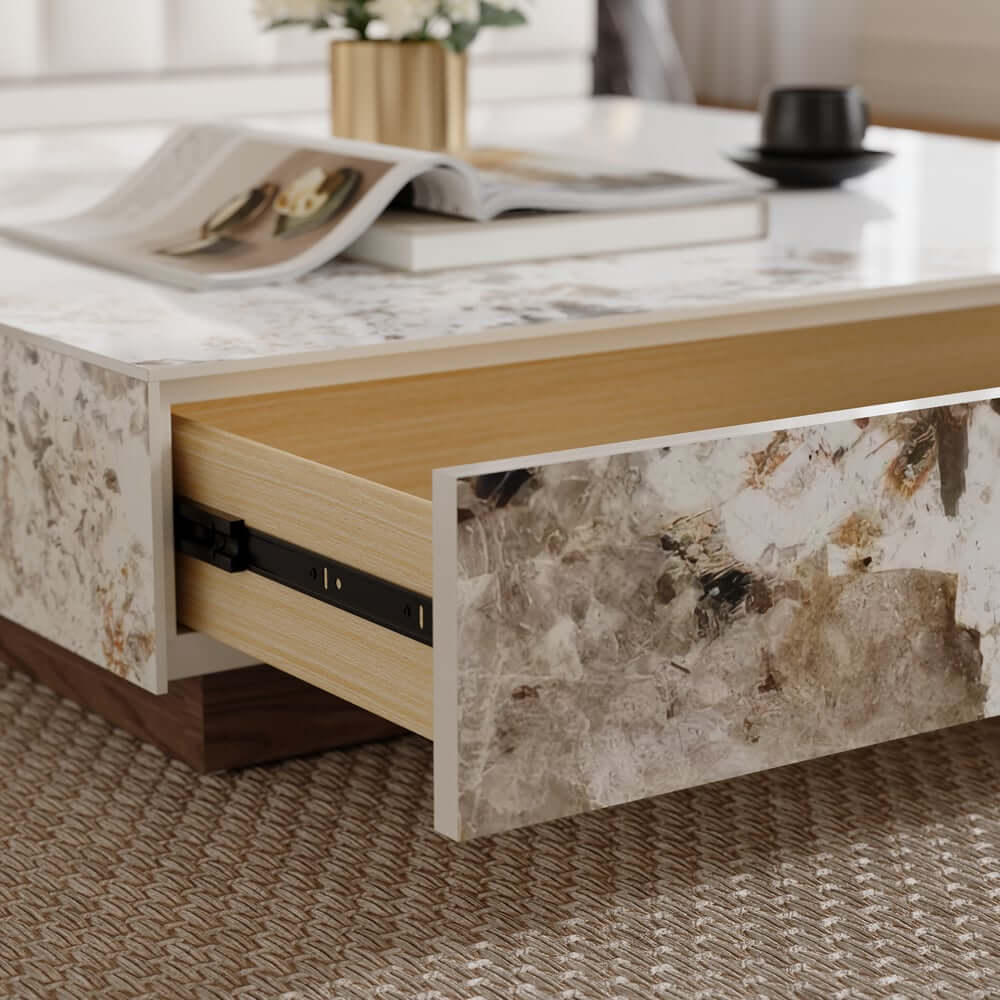 Modern Corner Sectional Sofa Set with Ottoman & Coffee Table