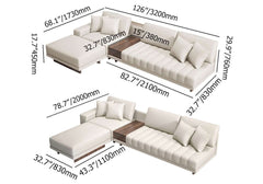 Modern Corner Sectional Sofa Set with Ottoman & Coffee Table Dimensions