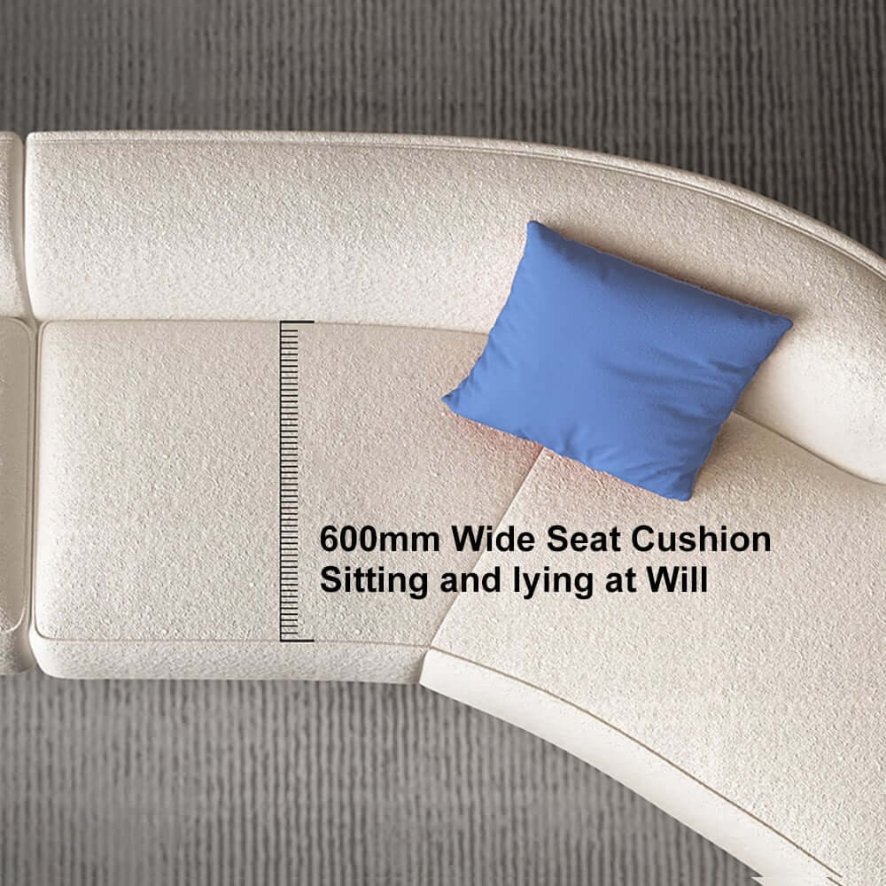 Modern Curved Boucle Sectional Sofa with Gold Metal Legs