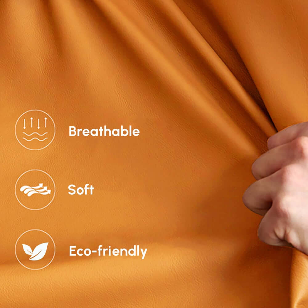 Modern Curved Leather Sofa, Armless Design, 3-Seater