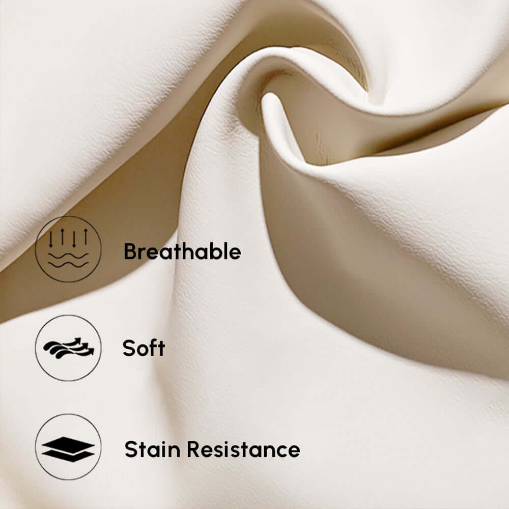 Modern Curved Leather Sofa, Armless Design, 3-Seater